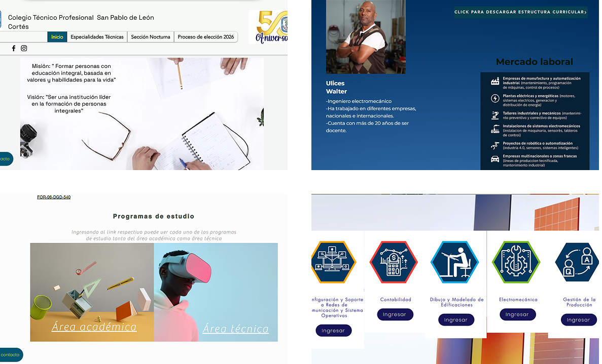 Imagen del antes de la pagina del colegio 